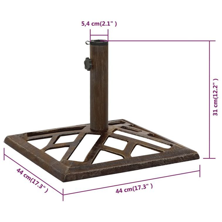 Socle de parasol Bronze 44x44x31 cm Fonte 2 - Photo n°7
