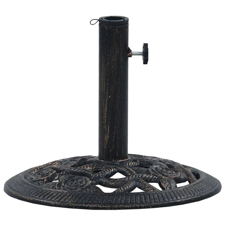 Socle de parasol Noir et bronze 9 kg 40 cm Fonte - Photo n°3