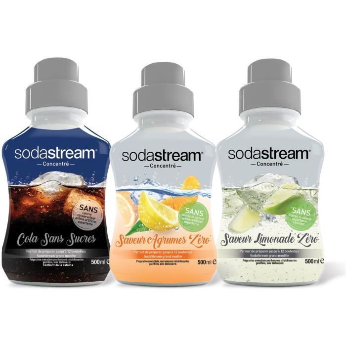 SODASTREAM 3009983 - Lot de 3 concentrés Sodastream Sans sucres - 500ml - Photo n°1