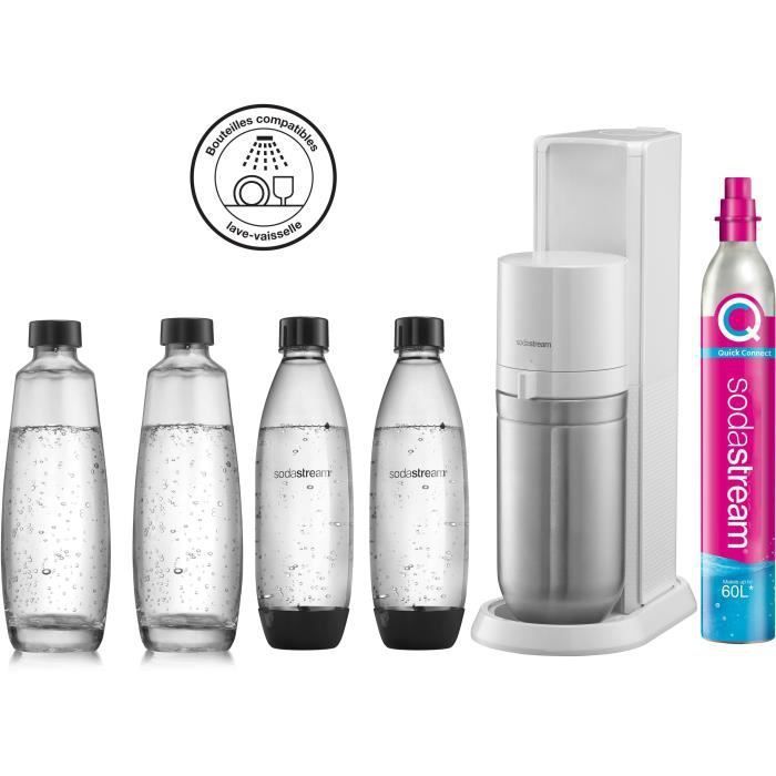 SODASTREAM DUOBICB - Machine DUO Blanche Pack 4 bouteilles (2 carafes DUO + 2 Fuse LV) + 1 cylindre d'échange CQC - Photo n°1