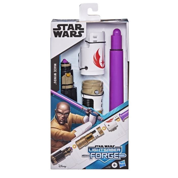 STAR WARS - Lightsaber Forge - Sabre laser de Mace Windu a lame violette extensible - jouet de déguisement - des 4 ans - Photo n°1