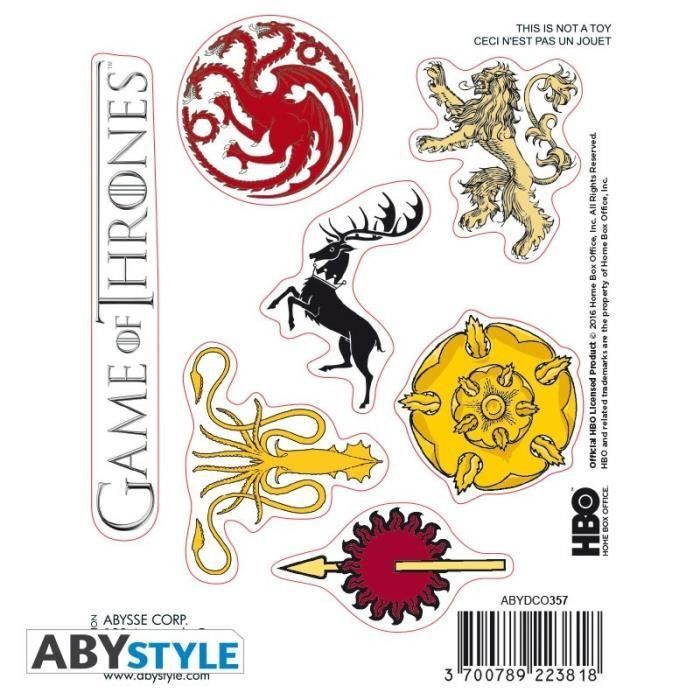 Stickers Game Of Thrones - 6x11cm / 2 planches - Stark / Sigils - ABYstyle - Photo n°3