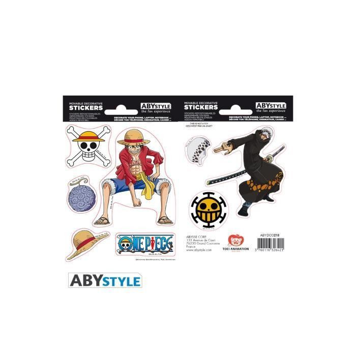 Stickers One Piece - 16x11cm / 2 planches - Luffy & Law - ABYstyle - Photo n°1