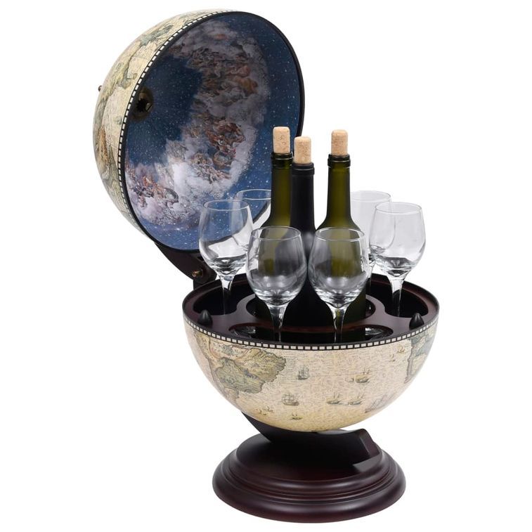 Support de vin globe de dessus de table Bois d'eucalyptus Vert - Photo n°2