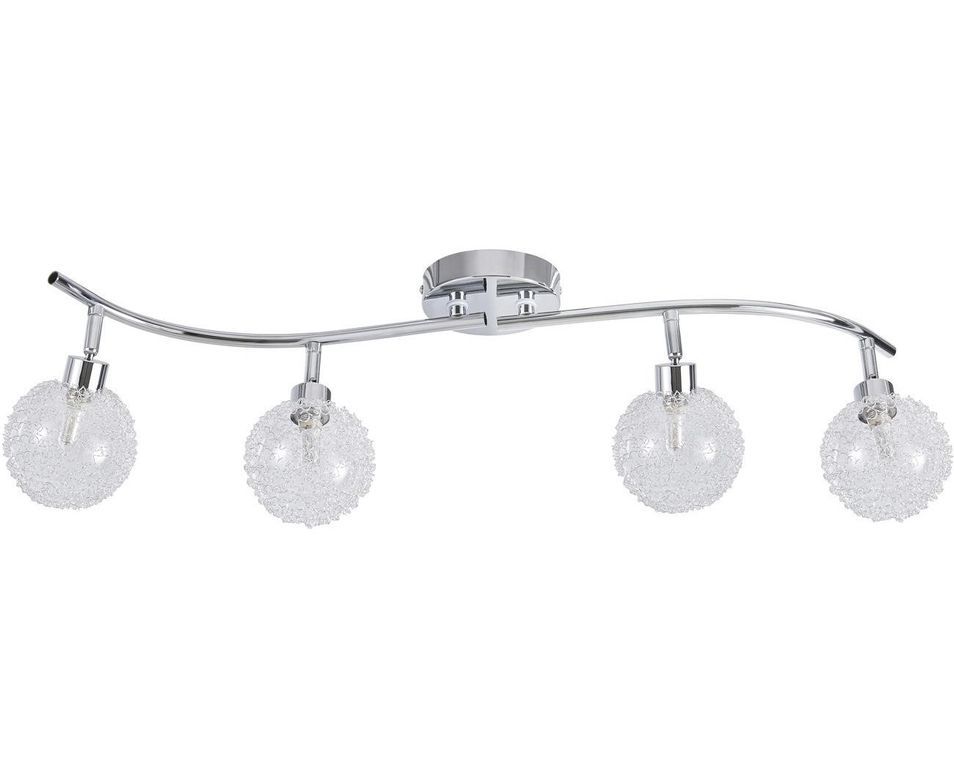 Plafonnier en métal chromé avec 4 ampoules LED L 70 x P 30 x H 18 cm - Photo n°2