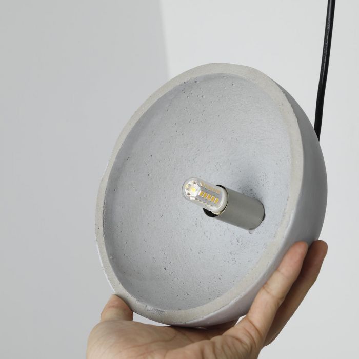 Suspension métal et béton gris 5 lampes Notibe - Photo n°6