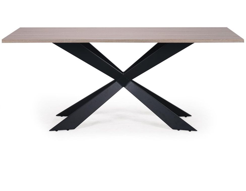 Table à manger bois chêne clair et pieds noir Rosti 180 cm - Photo n°2
