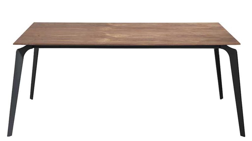 Table à manger bois de noyer et pieds métal noir Zeuka 180 cm - Photo n°3