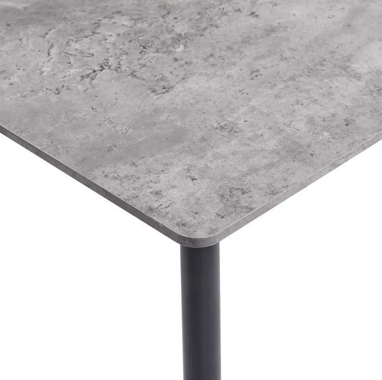 Table à manger bois gris béton et pieds métal noir Azkar 140 cm - Photo n°4
