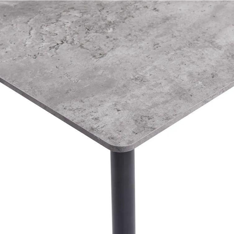 Table à manger bois gris béton et pieds métal noir Azkar 160 cm - Photo n°5