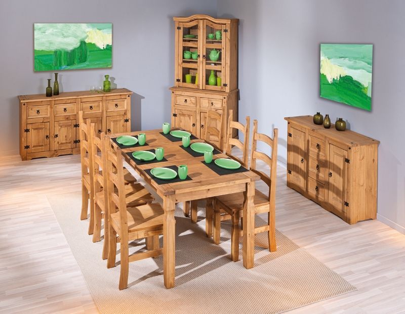 Table à manger bois massif clair Colonial - Photo n°2