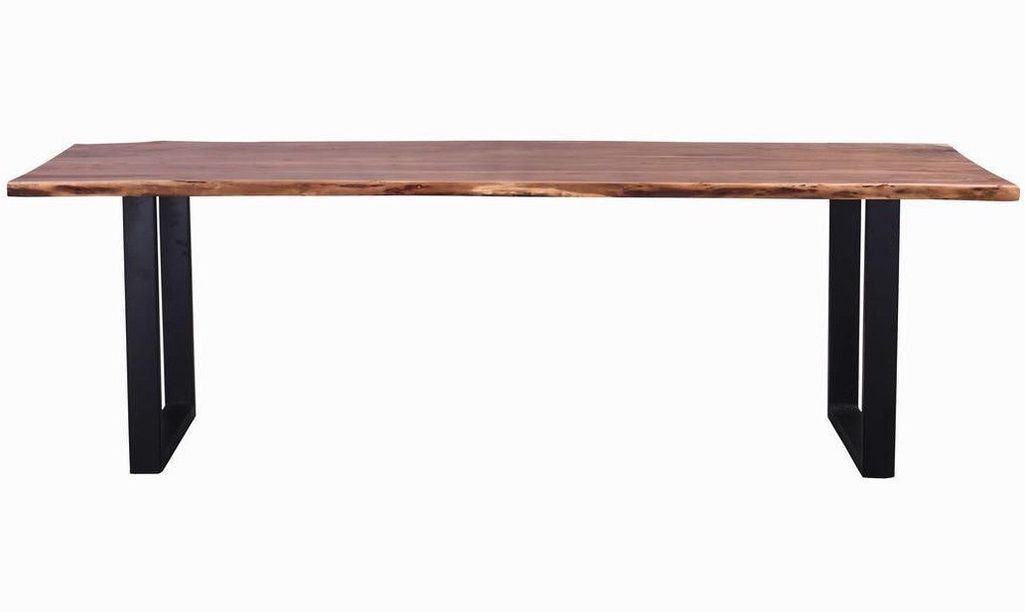 Table à manger bois massif et pieds acier noir Kinoa 240 cm - Photo n°2