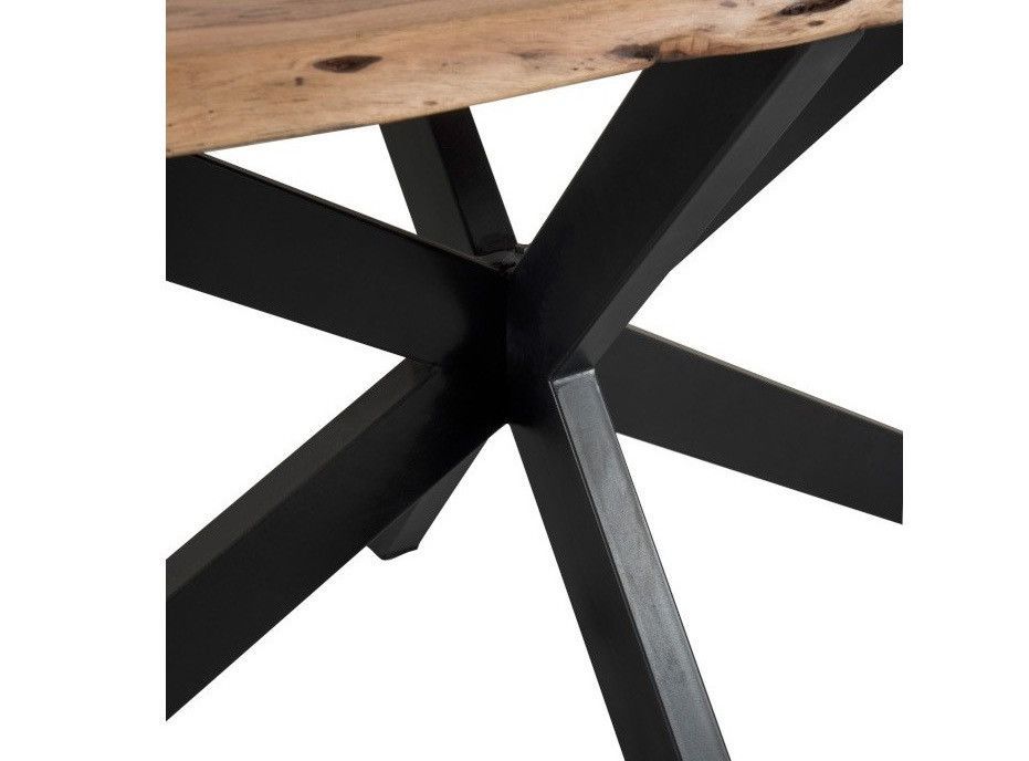 Table à manger bois massif foncé Cintee L 180 cm - Photo n°6