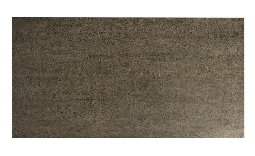 Table à manger bois massif gris et pieds métal noir 180 cm - Photo n°3