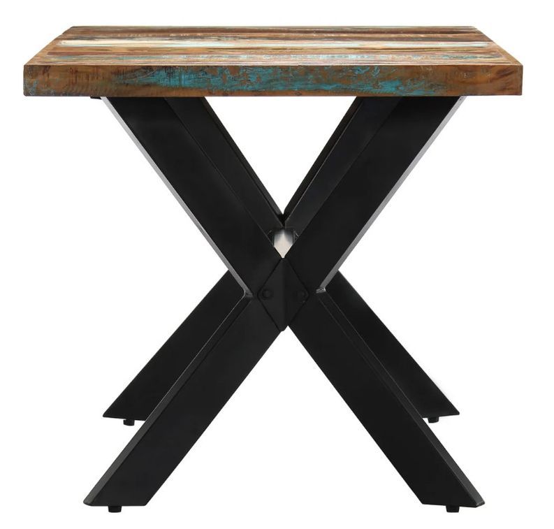 Table à manger bois massif recyclé et pieds métal noir Maxi - Photo n°3