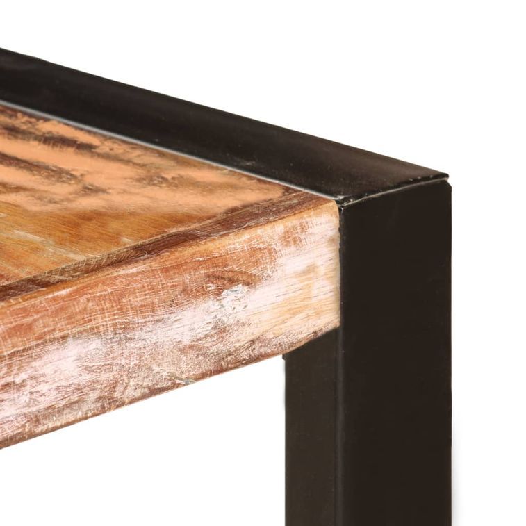 Table à manger bois reconditionné et pieds acier noir Unik 200 cm - Photo n°4