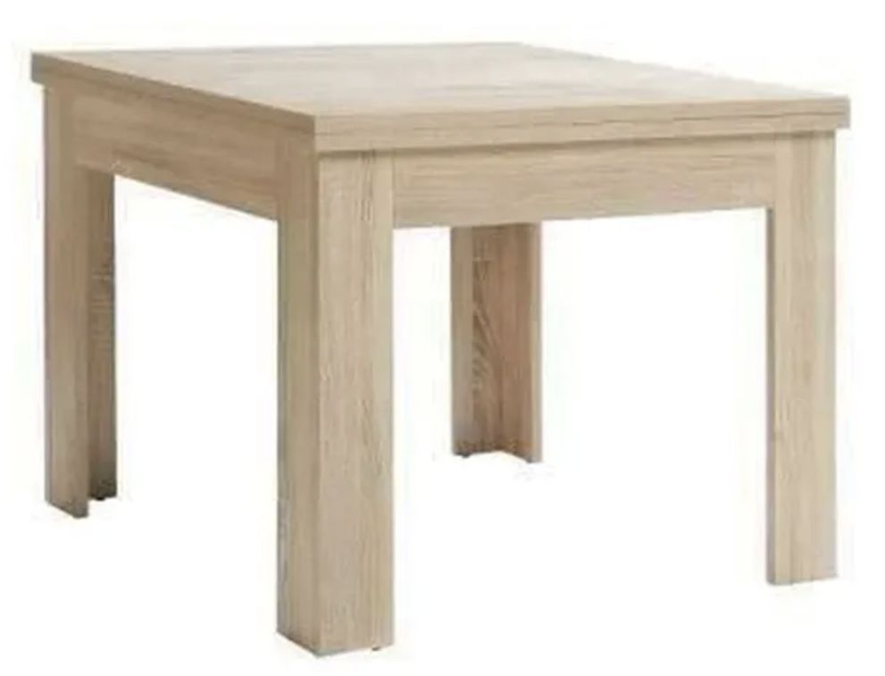 Table a manger carrée extensible NUORI 4 a 8 personnes style contemporain décor chene clair - L 96-190 x l 95 cm - Photo n°1