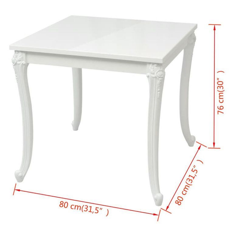 Table carrée bois blanc et pieds plastique Pomme 80 cm - Photo n°5