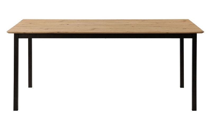 Table à manger chêne clair et pieds métal noir Anton 180 cm - Photo n°2
