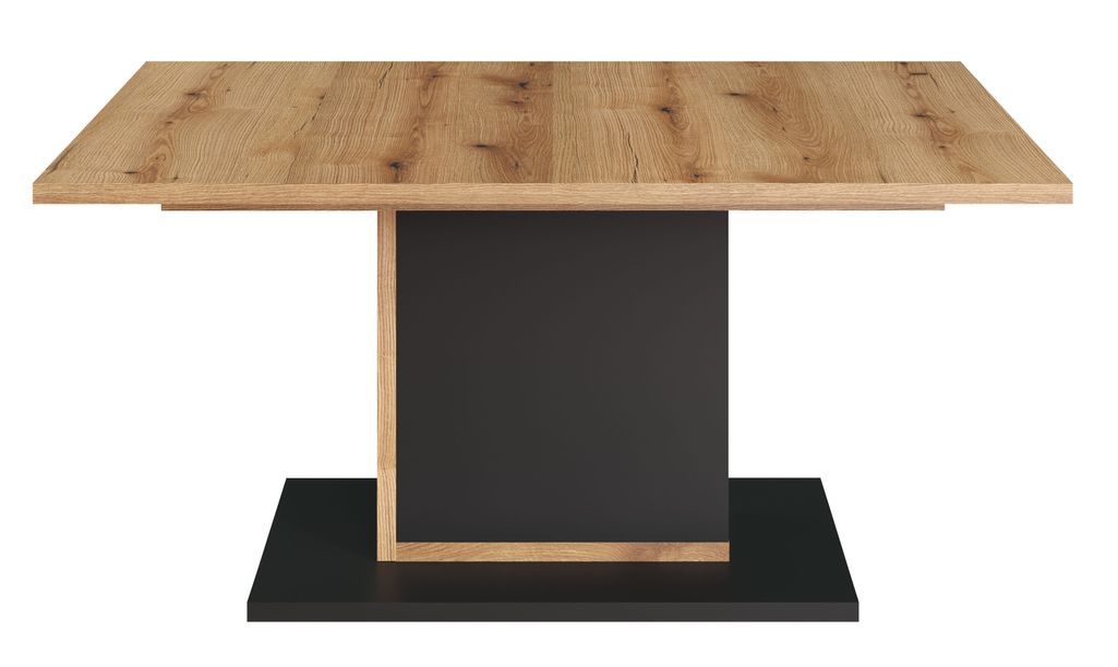 Table à manger extensible anthracite et chêne Evoke Lunix 160 à 200 cm - Photo n°5