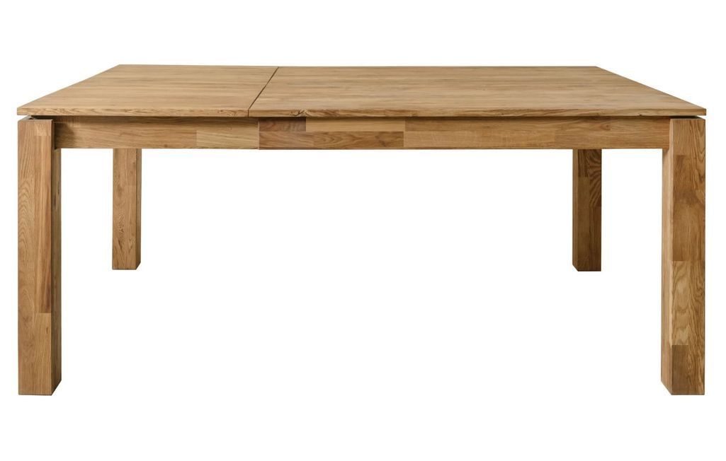 Table à manger extensible carrée en bois de chêne massif naturel 120 à 180 cm Loka - Photo n°3