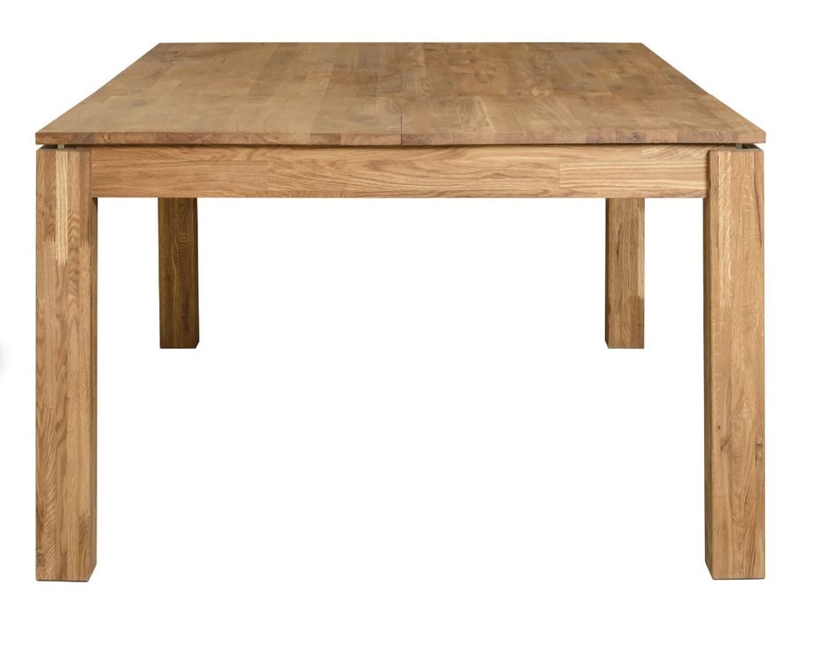 Table à manger extensible carrée en bois de chêne massif naturel 120 à 180 cm Loka - Photo n°4