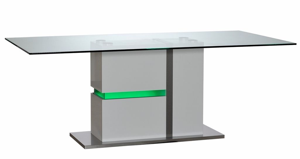 Table à manger lumineuse rectangulaire verre transparent Kartz - Photo n°7