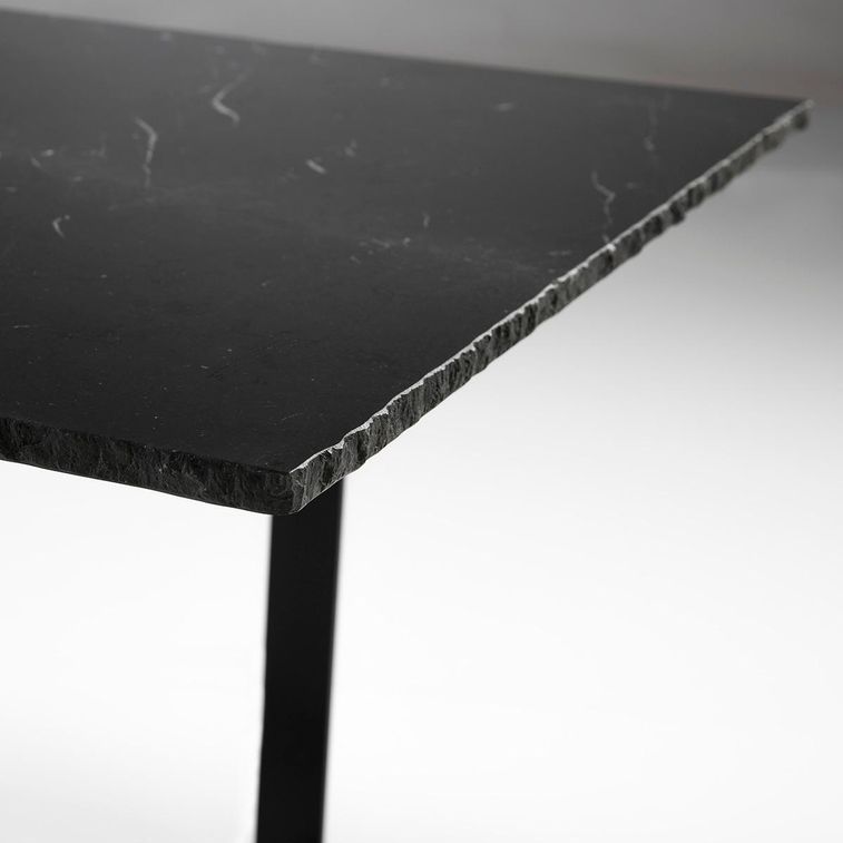Table à manger marbre et pieds métal noir 180 cm - Photo n°2
