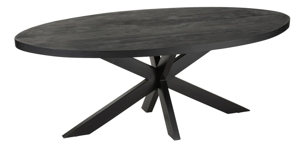 Table à manger ovale bois noir Ronse L 210 cm - Photo n°1