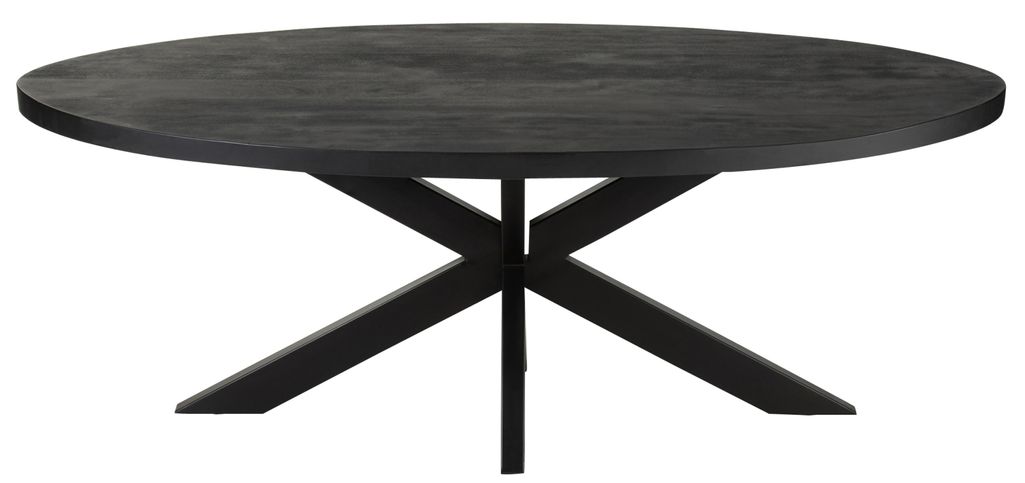 Table à manger ovale bois noir Ronse L 210 cm - Photo n°2