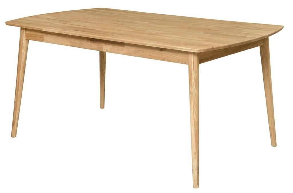 Table à manger rectangulaire 160 cm en bois de chêne massif Kundy - Photo n°1