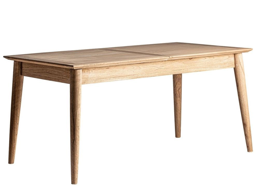 Table à manger rectangulaire à rallonge bois massif de Mindi Nyry 160/220 cm - Photo n°1