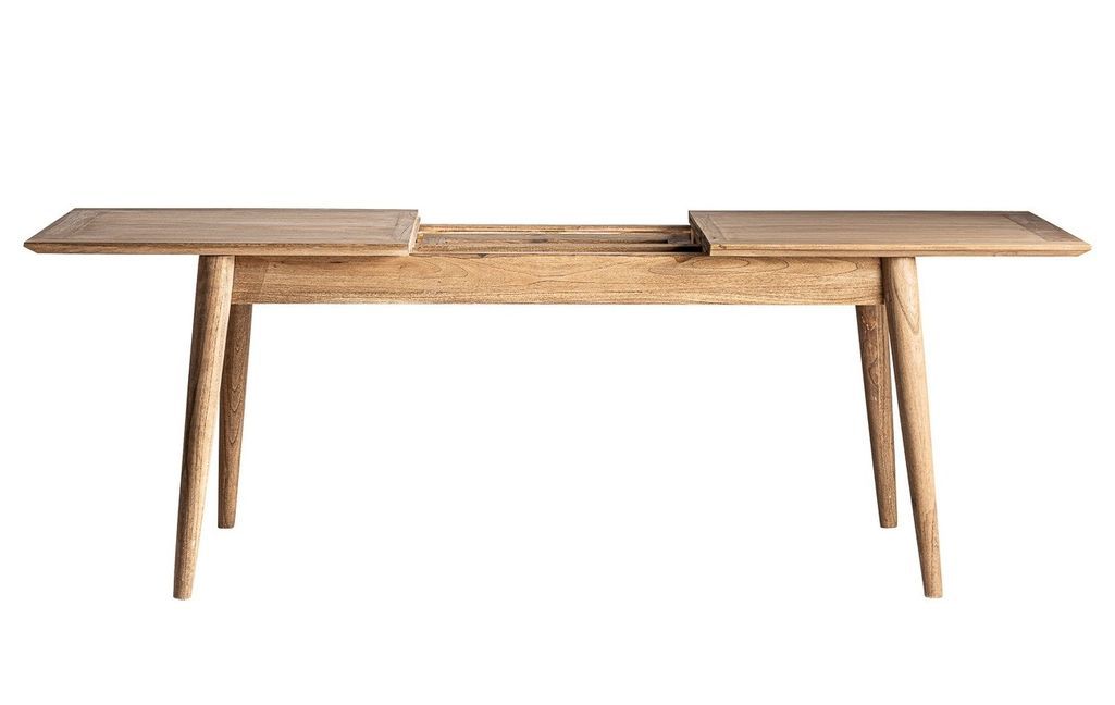 Table à manger rectangulaire à rallonge bois massif de Mindi Nyry 160/220 cm - Photo n°3