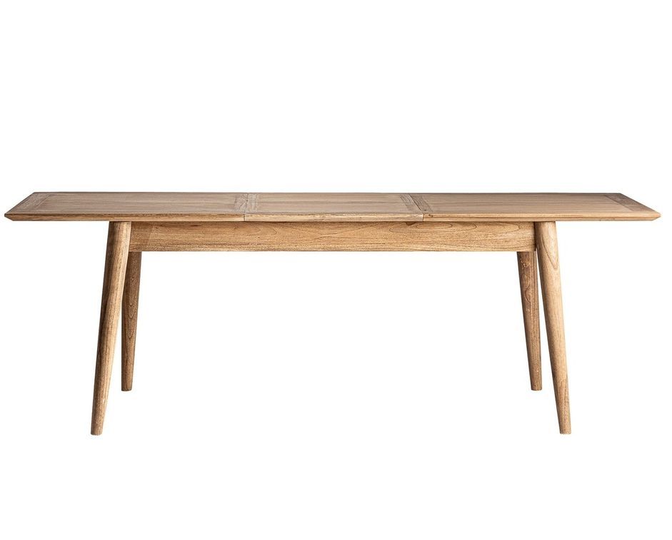 Table à manger rectangulaire à rallonge bois massif de Mindi Nyry 160/220 cm - Photo n°4