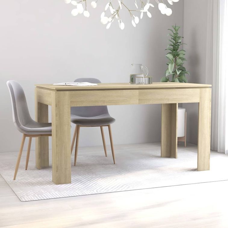 Table à manger rectangulaire bois chêne Sonoma Modra 140 cm - Photo n°6