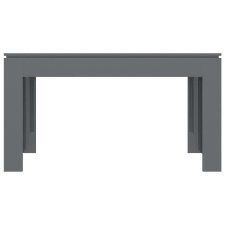 Table à manger rectangulaire bois gris brillant Modra 140 cm - Photo n°3