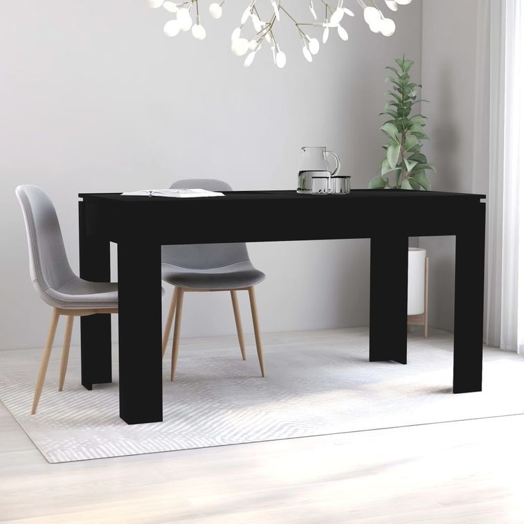 Table à manger rectangulaire bois noir Modra 140 cm - Photo n°6