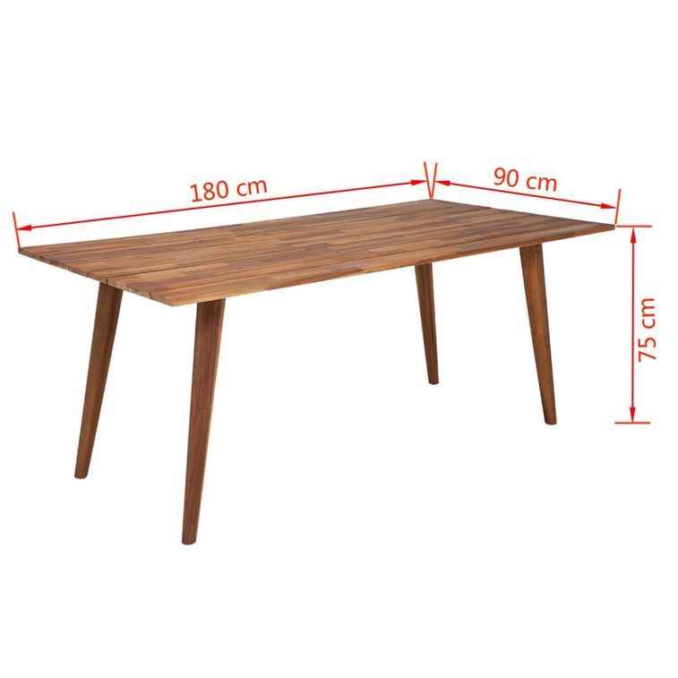 Table à manger rectangulaire bois d'acacia massif Kala 180 cm - Photo n°4
