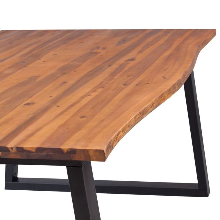 Table à manger rectangulaire bois d'acacia massif Paula 200 - Photo n°4