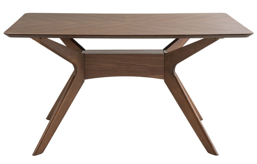 Table à manger rectangulaire bois d'hévéa finition noyer Klerg - Photo n°2