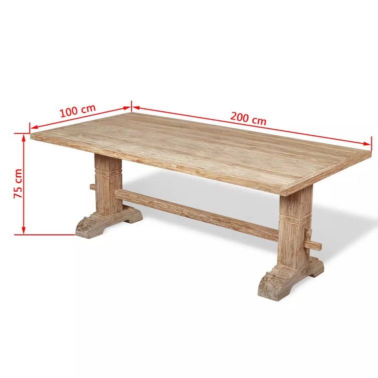 Table à manger rectangulaire bois de tek blanchi Ronny - Photo n°8