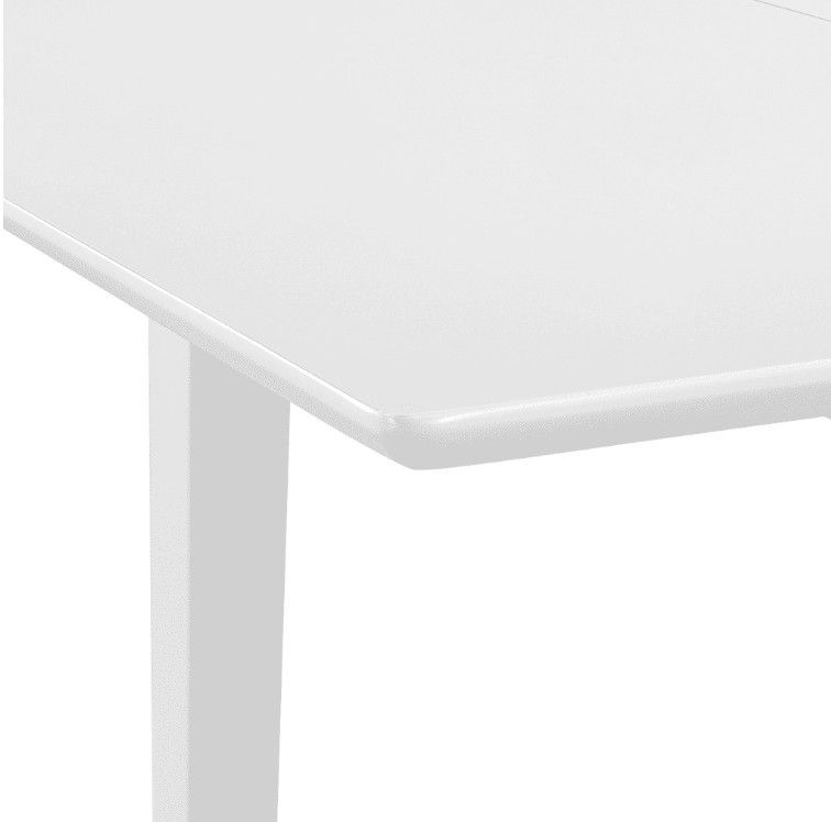 Table à manger rectangulaire extensible bois et hévéa massif blanc Linkeo - Photo n°5