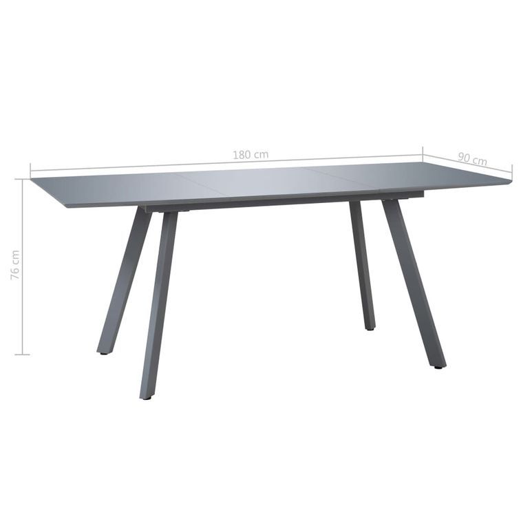 Table à manger rectangulaire gris brillant Vilna 180 - Photo n°3