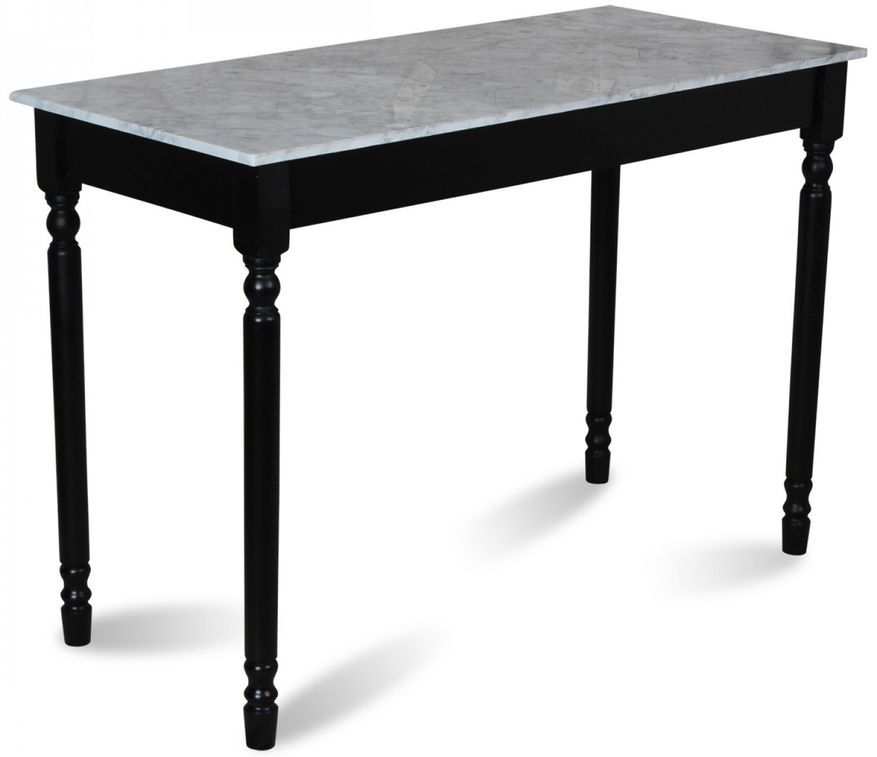 Table à manger rectangulaire marbre et bois noir Majestic - Photo n°1