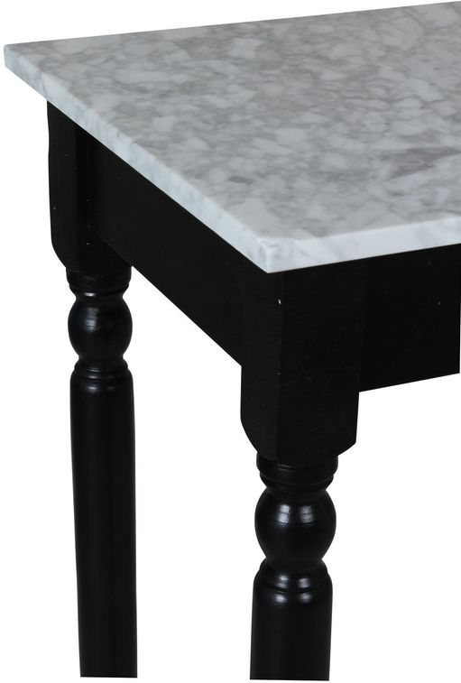 Table à manger rectangulaire marbre et bois noir Majestic - Photo n°4