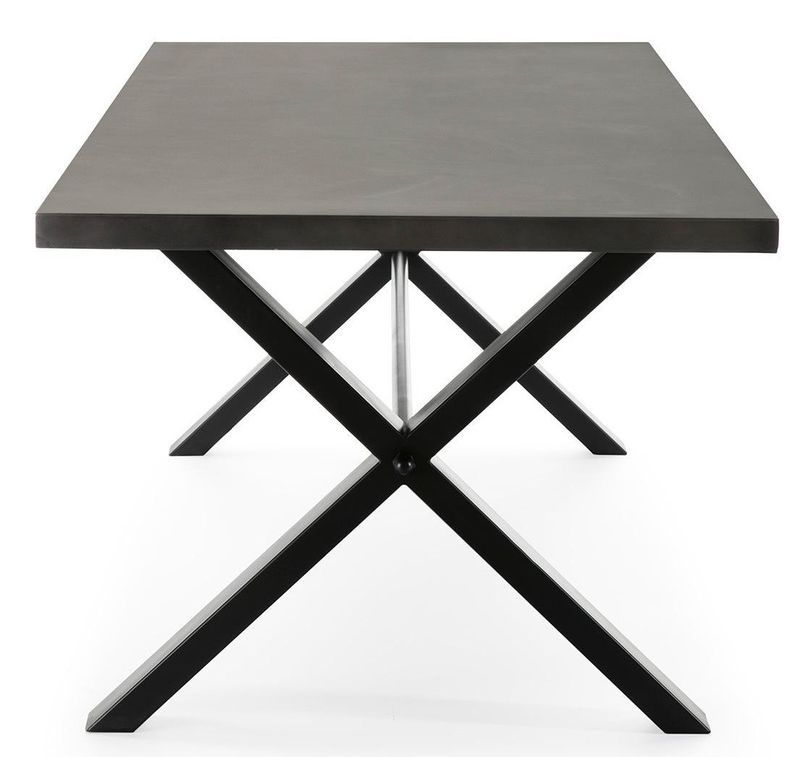 Table à manger rectangulaire métal noir 240 cm - Photo n°3