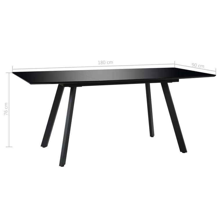 Table à manger rectangulaire noir brillant Vilna 180 - Photo n°5