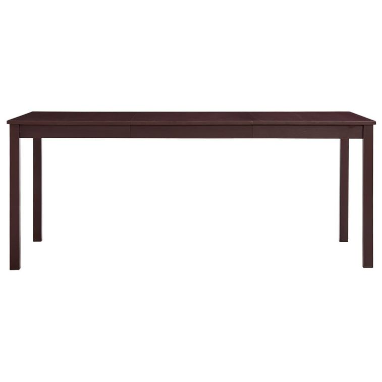 Table à manger rectangulaire pin massif marron foncé Sadou 180 cm - Photo n°2