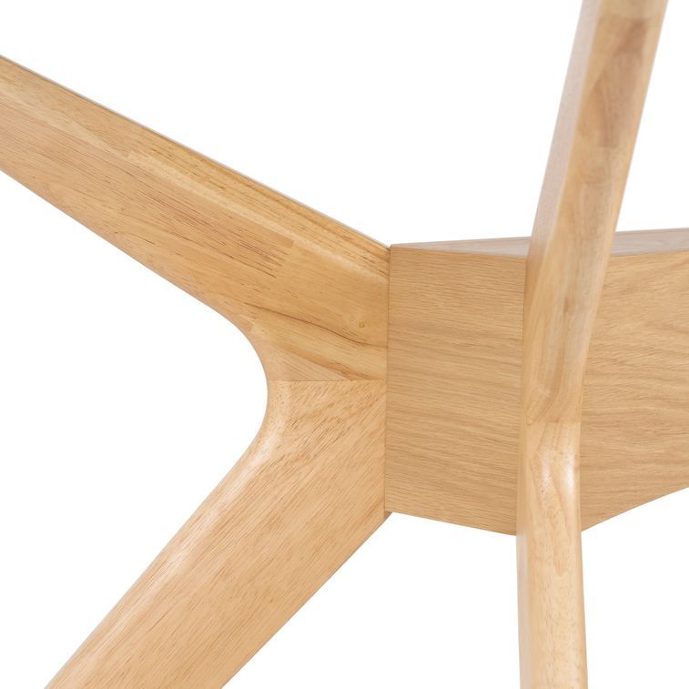 Table à manger verre trempé et bois d'hévéa finition chêne Noky - 3 tailles - Photo n°4
