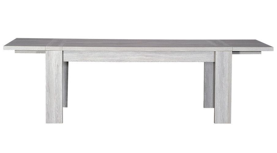 Table à rallonge bois chêne cérusé gris Kathy 180/260 cm - Photo n°4